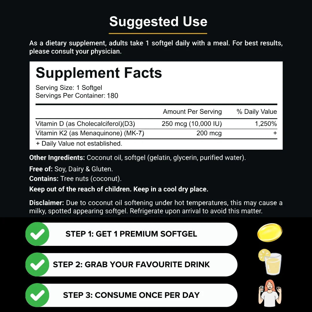High-Potency Vitamin D3 & K2 Softgels