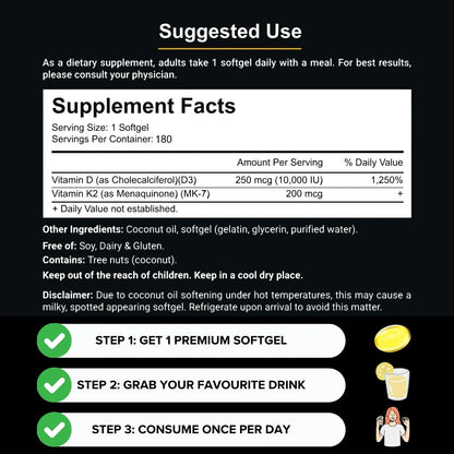 High-Potency Vitamin D3 & K2 Softgels